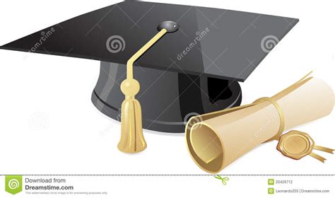 Casquillo Y Diploma De La Graduación Ilustración Del Vector