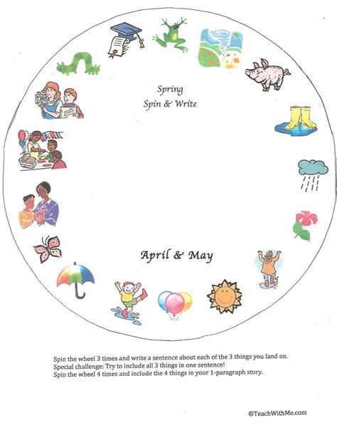 Classroom Freebies Spring Spin A Story Wheel