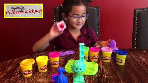 Unbox Play Doh Trolls Press N Style Salon And Review Youtube