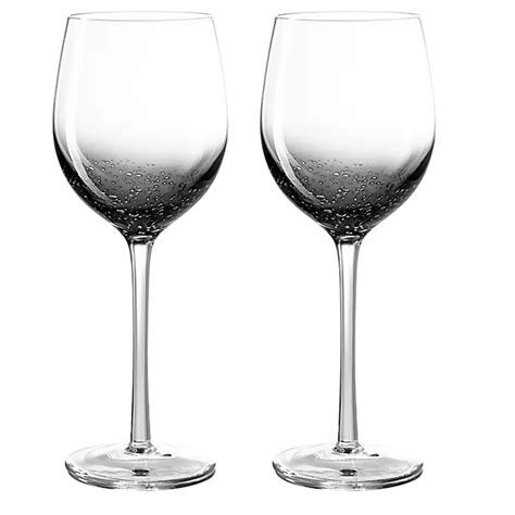 Handmade Bubble Glass Wine Glasses X2 Lakeland