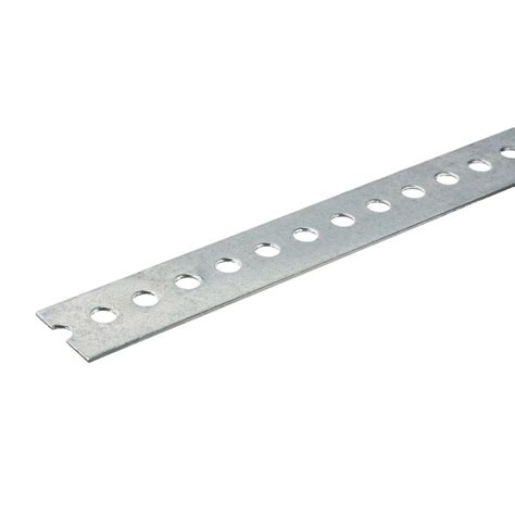 Everbilt 1 38 In X 48 In Zinc Plated Punched Steel Flat Bar With 1