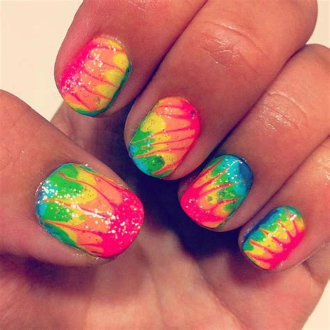 Rainbow Tye Dye Nails Nail Art Tie Dye Nails Nail Art Designs