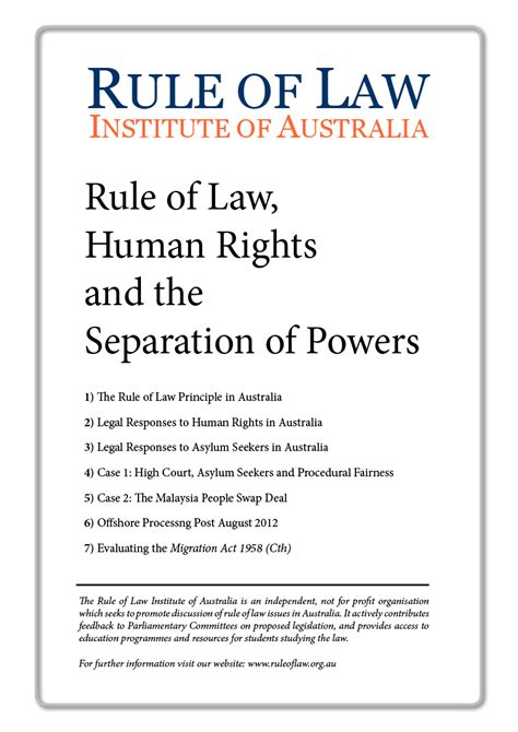 The index measures how the rule of law is experienced and perceived in 128 countries and. Human Rights and the Rule of Law - Rule of Law Institute ...