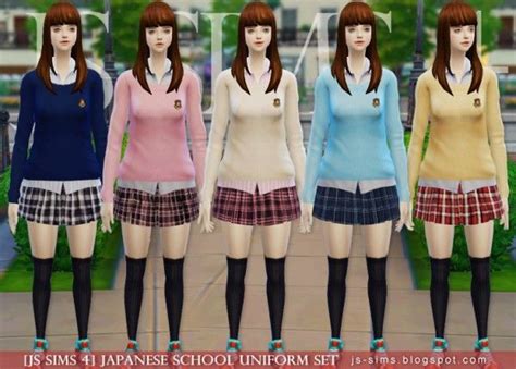 Js Sims 4 Japanese School Uniform Set Sims 4 Downloads Js Sims 4
