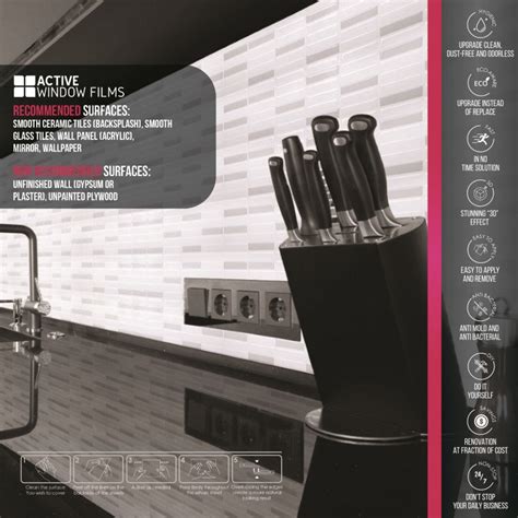 Easy to apply, cost effective & easy to clean. White & Grey Luxury 3D effect, Self Adhesive Gel MOSAIC ...