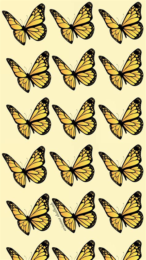 Butterfly Aesthetic Wallpaper Yellow Butterfly Mania