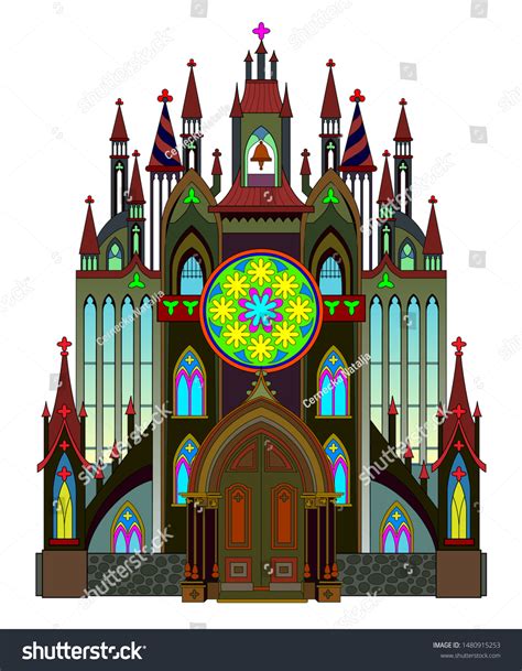 Gothic Architectural Style Middle Ages Western Stock Vector Royalty