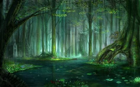 1366x768px 720p Free Download Enchanted Forest Trees Enchanted