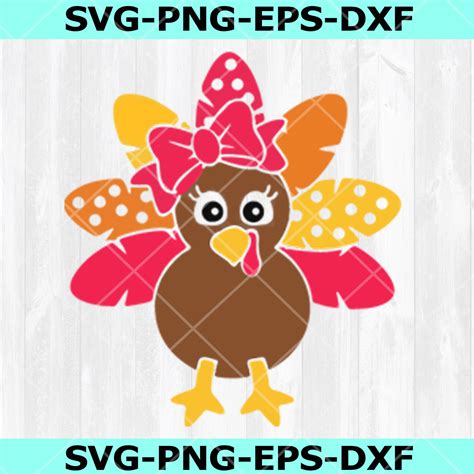Girl Turkey Svg Thanksgiving Svg Dxf Eps Png Fall Cut Files Cute