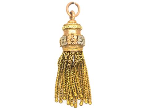 Victorian 18ct Four Colour Gold Tassel Pendant 313ppr The Antique