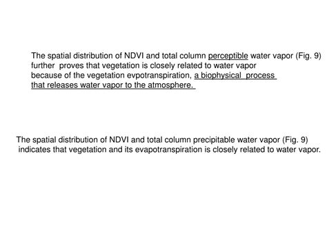 Ppt The Spatial Distribution Of Ndvi And Total Column Water Vapor