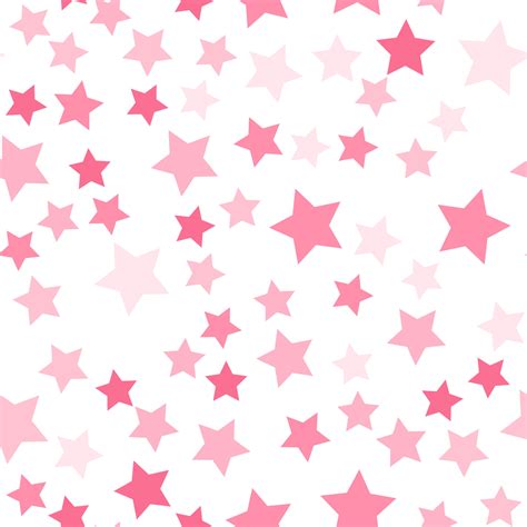 Seamless Repeating Pattern Of Big And Small Pink Stars On White