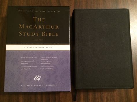 Personalized Esv Large Print Macarthur Study Bible Black Genuine
