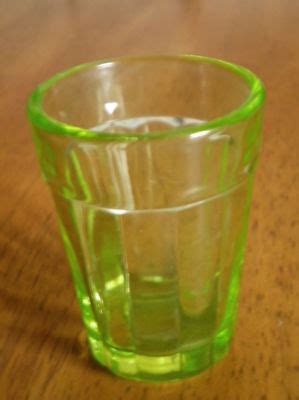 Depression Glass Vaseline Green Shot Glass Antique Price Guide