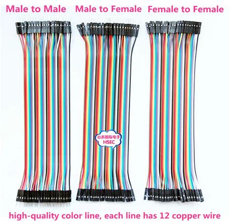 free shipping 120pcs 1x40p dupont cable jumper wire 40p row dupont line female and male dupont
