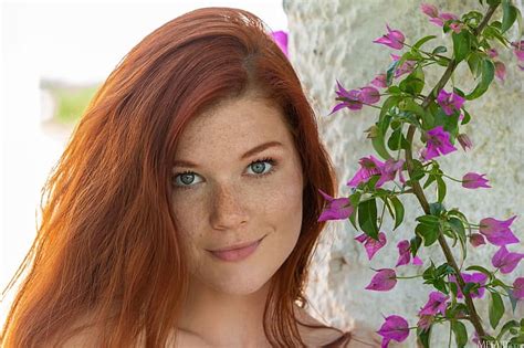 Hd Wallpaper Mia Sollis Women Blue Eyes Redhead Long Hair Metart