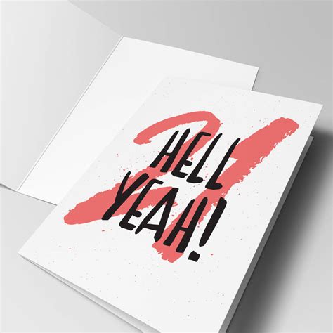 21 Hell Yeah 21st Birthday Card By Paperhappy