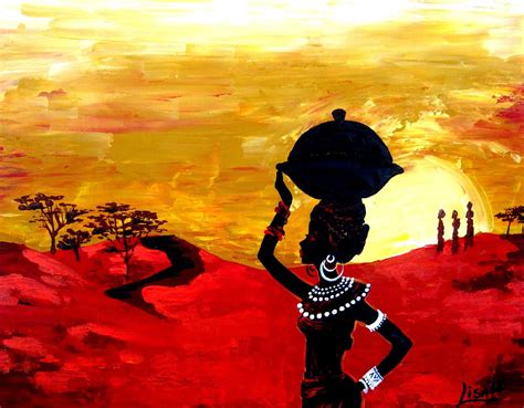 Original Painting African Woman Abstract By Artonlinegallery 13500