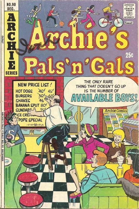 Archies Pals N Gals 90 Fair Archie Low Grade Comic December 1974