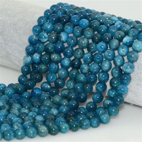 Natural Blue Apatite Loose Round Beads 6mm8mm In Beads From Jewelry
