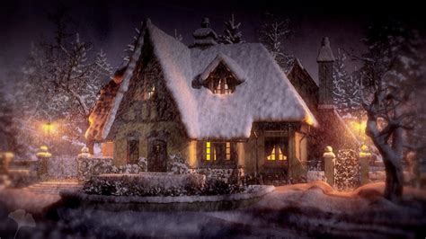 Snowy Cottage By Ginkovisuals On Deviantart