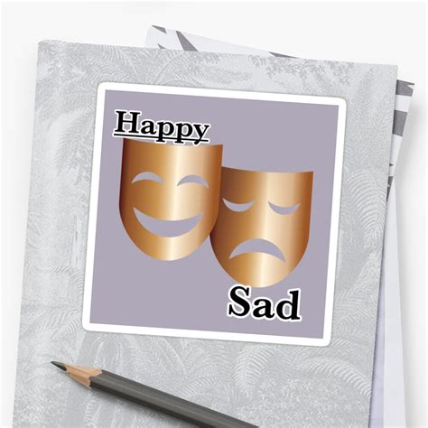 Happy Sad Face Sticker By Ashwij9057 Redbubble