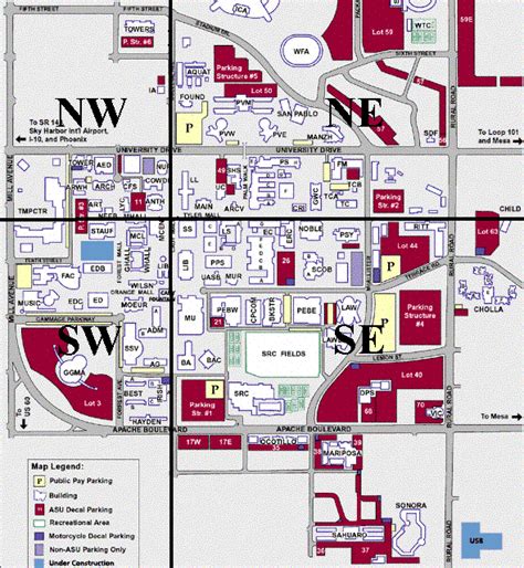 Asu Tempe Campus Map Pdf United States Map
