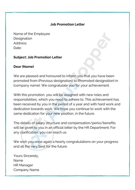 Promotion Letter Format Templates Promotion Letter To Employee