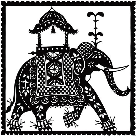 Indian Elephant Print 16cm X 16cm 3200 Via Etsy Indian