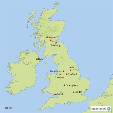 Large detailed map of england. StepMap - Die 10 größten Städte des Vereinten Königreichs ...