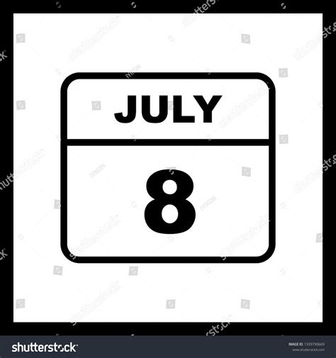 July 8th Date On A Single Day Calendar Royalty Free Stock Photo