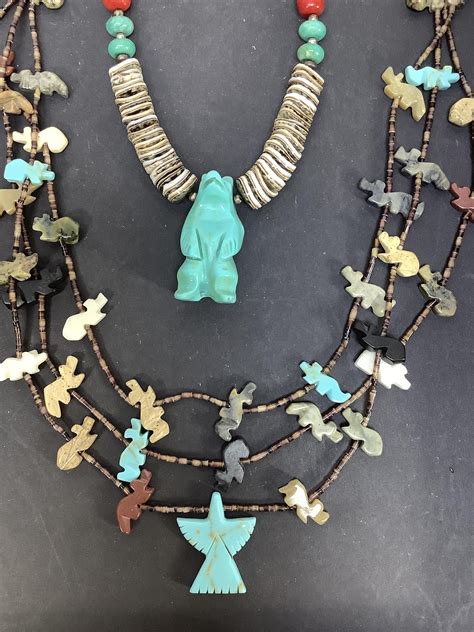 Lot Native American Style Fetish Necklaces