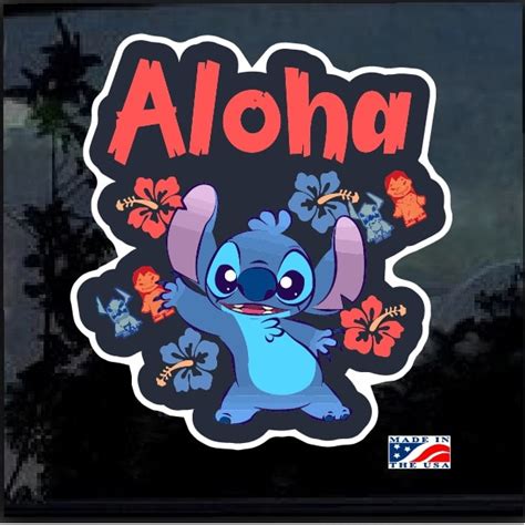 Lilo’s Stitch Aloha Full Color Decal Sticker Made In Usa