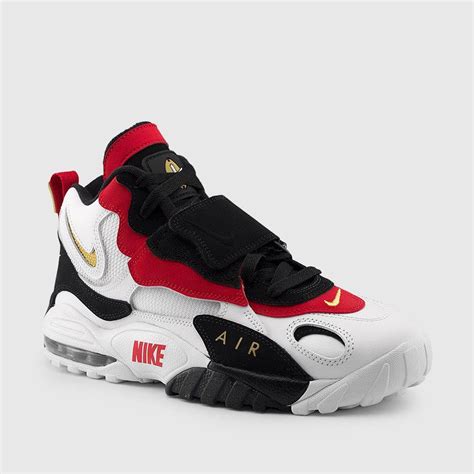 Nike Mens Air Max Speed Turf Black White Red Gold Front