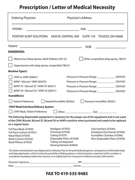 Bipap Prescription Example Fill Out And Sign Online Dochub
