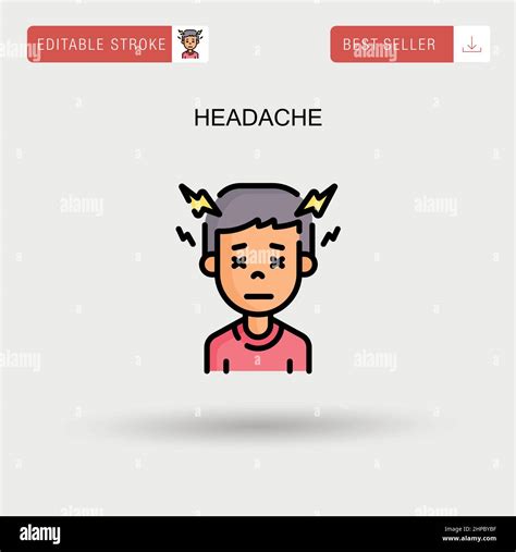 Headache Simple Vector Icon Stock Vector Image And Art Alamy