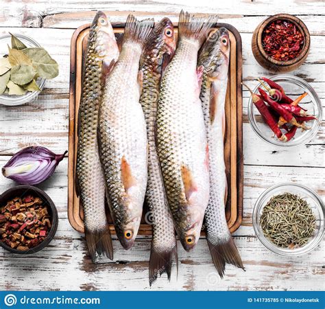 Fresh Fish And Ingredients Stock Image Image Of Pelengas 141735785