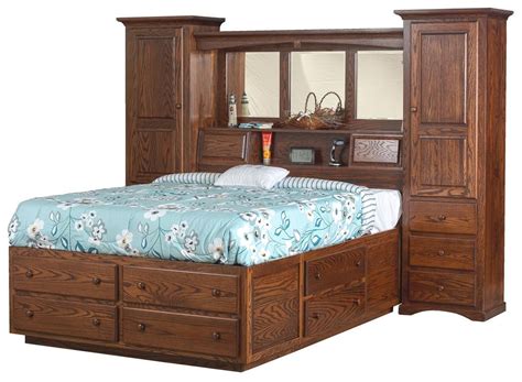 Amish Indiana Trail Wall Unit Platform Bed Home Decor Cool Beds Bed