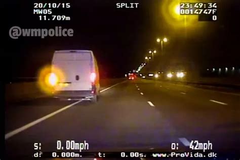 Terrifying Police Dashcam Footage Shows Drunk Van Driver Careering Across Motorway At 80mph