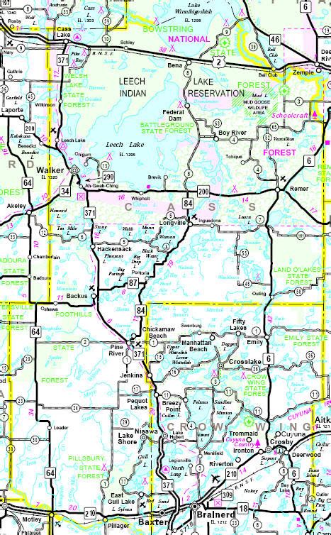 Map Of Cass County Mn Cities And Towns Map