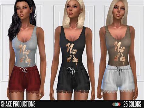 The Sims Resource Sleepwear Set 75 By Shakeproductions • Sims 4 Downloads