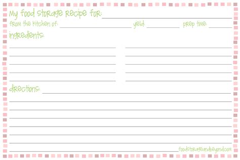 This editable recipe template for word is perfect for writing down your favorite dishes and safeguarding your family recipes. 8 Best Images of 4 X 6 Printable Recipe Cards Free ...