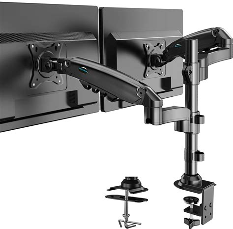 Huanuo Dual Monitor Stand For 17 32 Inch Screens Height Adjustable Gas
