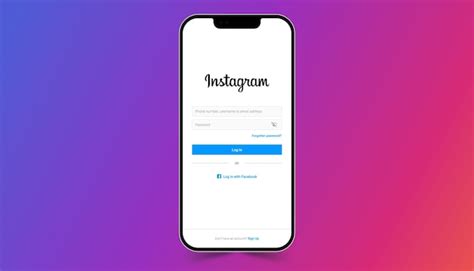 Premium Vector Instagram Login Screen On Mobile Phone