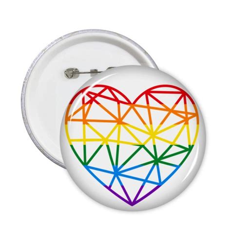 Xxl Rainbow Gay Lesbian Modelling Heart Lgbt Pins Badge Button Emblem