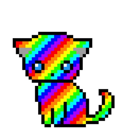 Pixilart Rainbow Cat By Shadowlugia