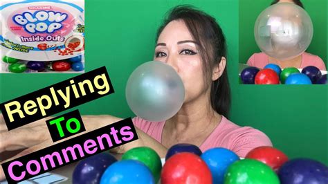 Asmr Chewing Charms Blow Pop Inside Out 🫐🍒bubble Gum Blowing Bubbles