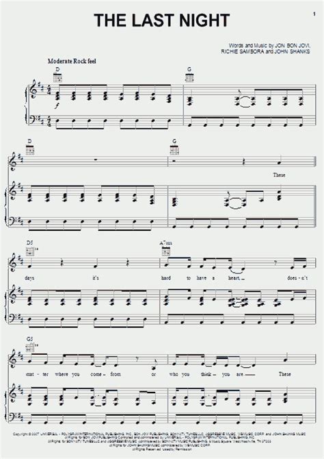The Last Night Piano Sheet Music Onlinepianist