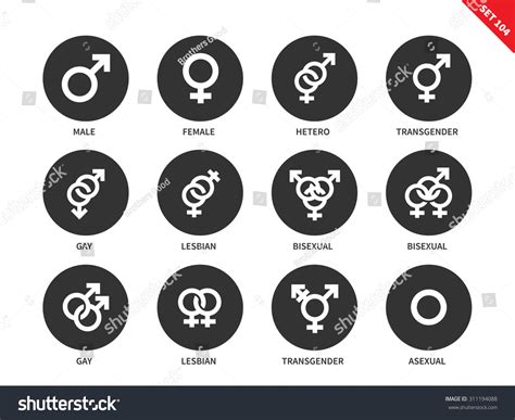 Sexual Orientation Vector Icons Set Gender And Sex Concept Items For