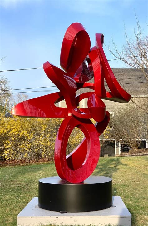 Kevin Barrett Scarlet Large Outdoor Abstract Aluminum Metal